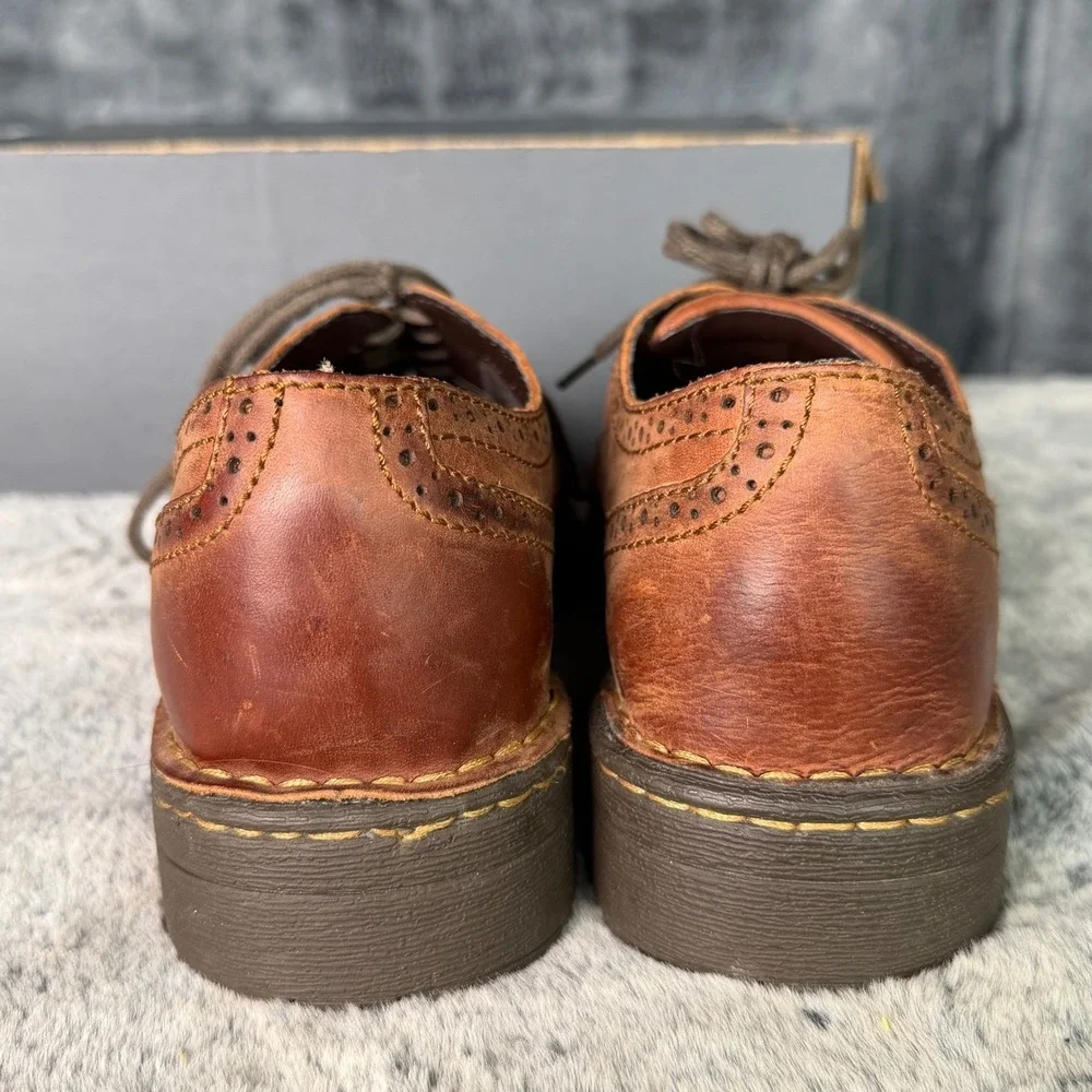 b.o.c. Born Concept Mens Brown Leather Wingtip Oxford Shoes BM5015 Size 9 42.5
